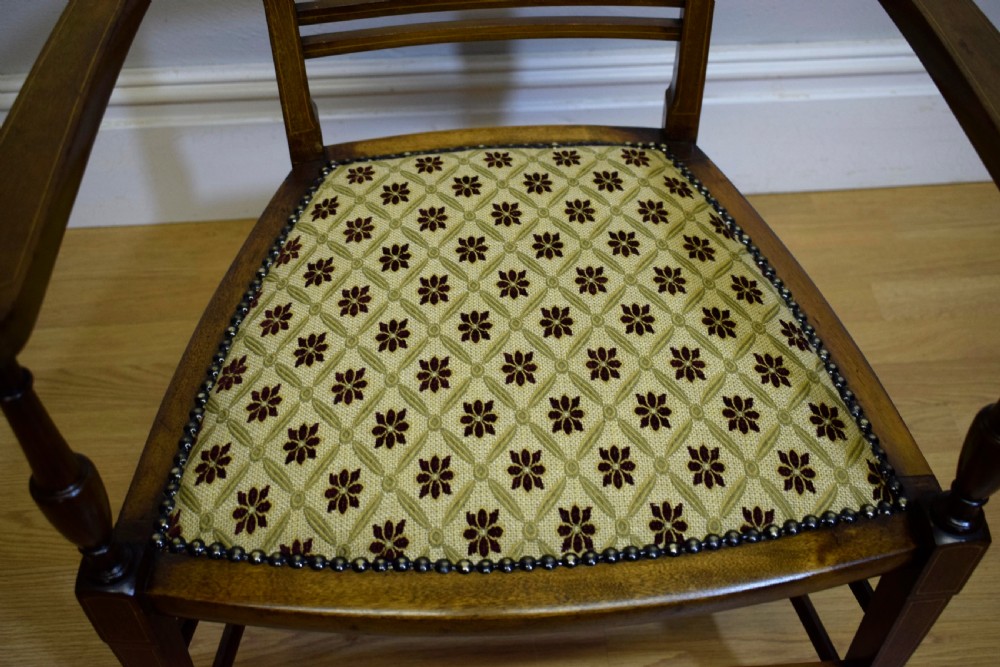 Antique Inlaid Parlour Arm Chair View X
