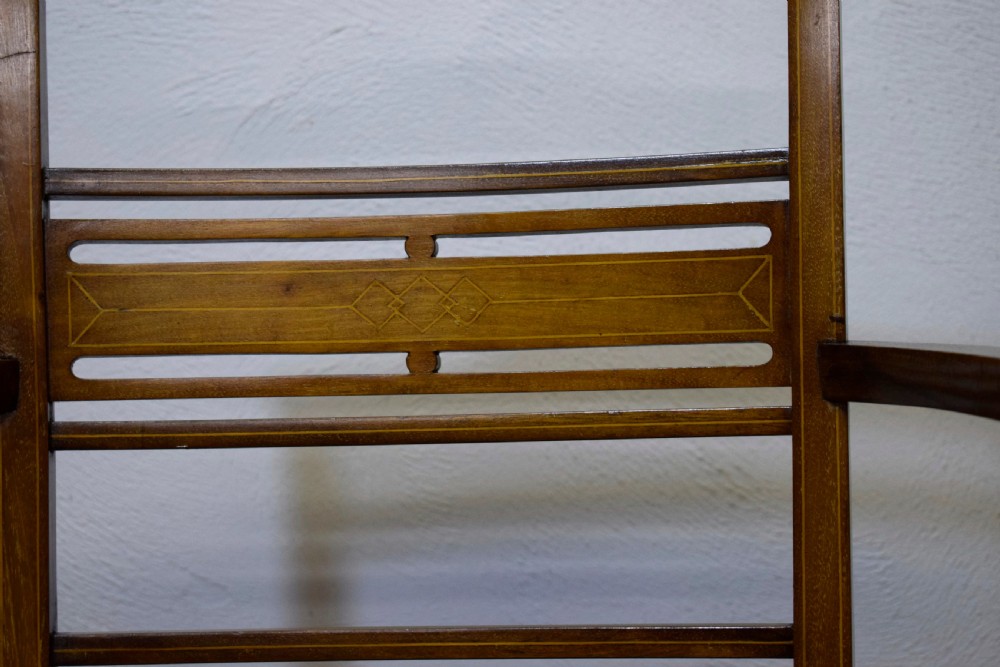 Antique Inlaid Parlour Arm Chair View XIV