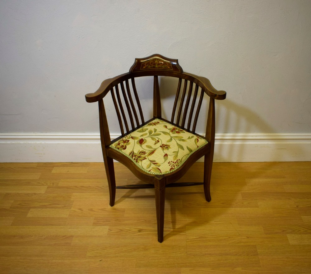 Antique Late Victorian Corner Chair View XVI