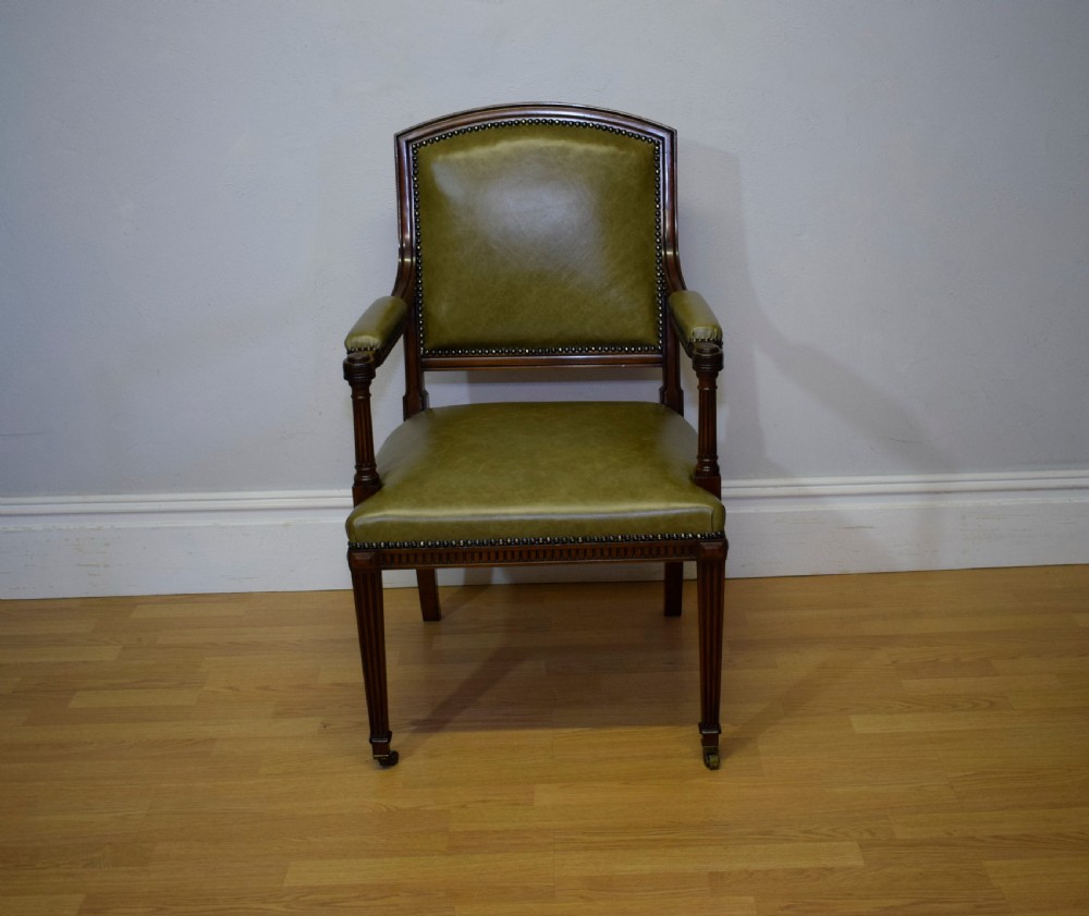 Antique Victorian Library Armchair   View II