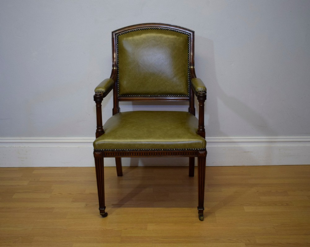 Antique Victorian Library Armchair   View III