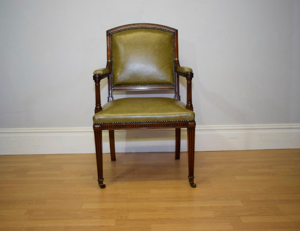 Antique Victorian Library Armchair   View V