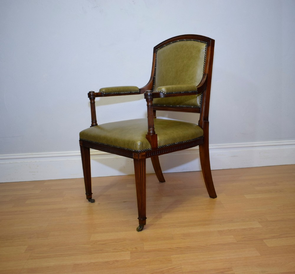Antique Victorian Library Armchair   View XII