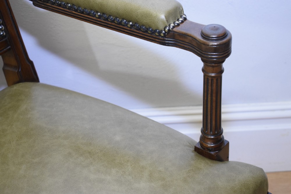 Antique Victorian Library Armchair   View XIV