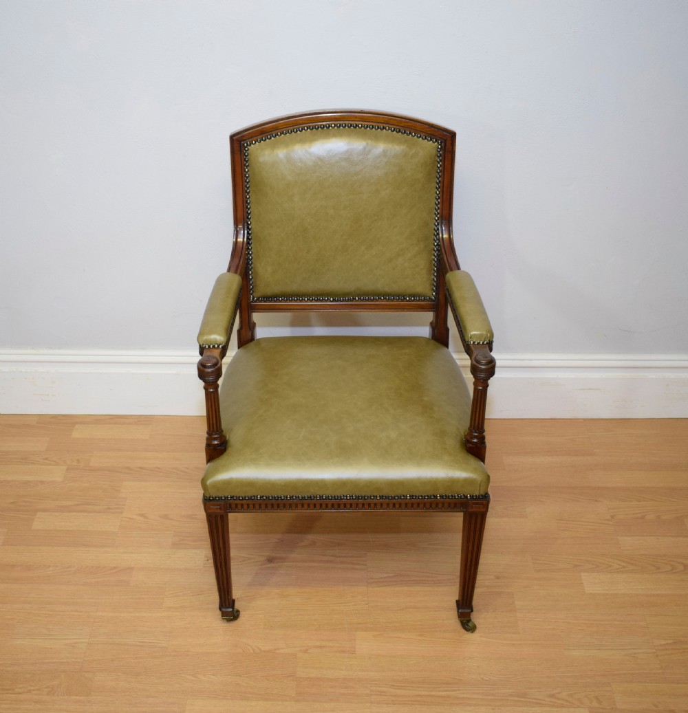 Antique Victorian Library Armchair   View XVI