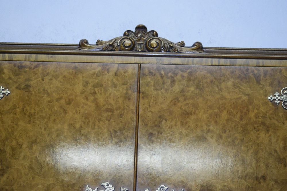 Antique Burr Walnut Cocktail Cabinet View X