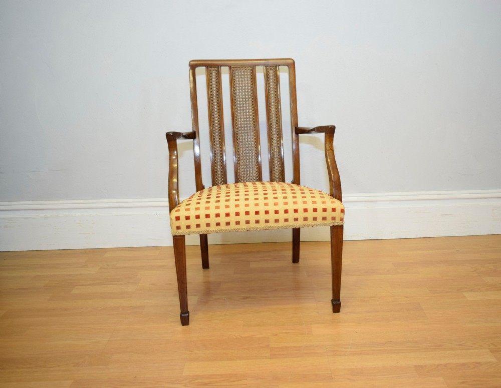 Antique Edwardian Inlaid Armchair View II