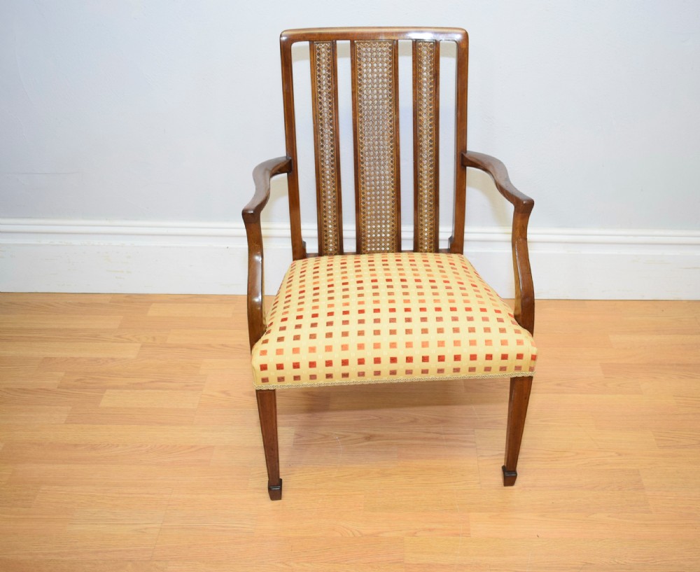 Antique Edwardian Inlaid Armchair View IV