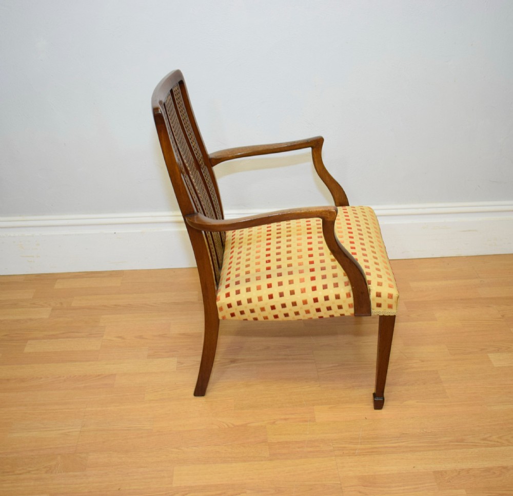 Antique Edwardian Inlaid Armchair View VIII