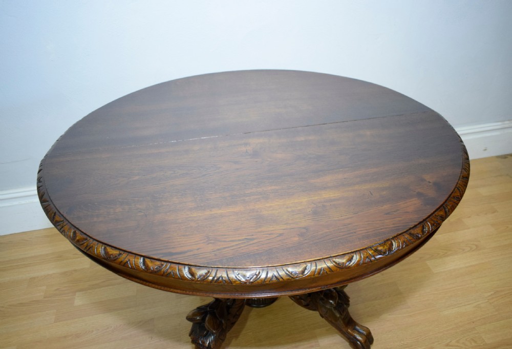 Antique Oak Dining Table View XI