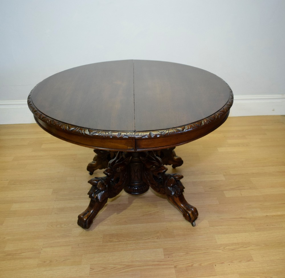 Antique Oak Dining Table View XII
