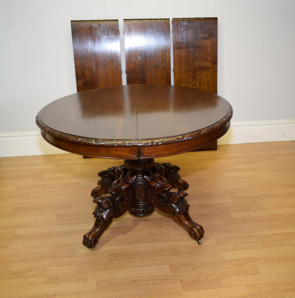 Antique Oak Dining Table View XIII