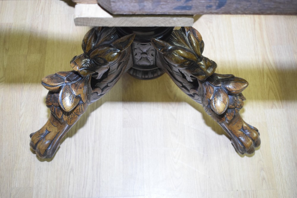 Antique Oak Dining Table View XIX