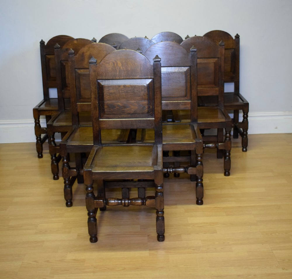 Antique Set of 10 Dining Chairs View VI