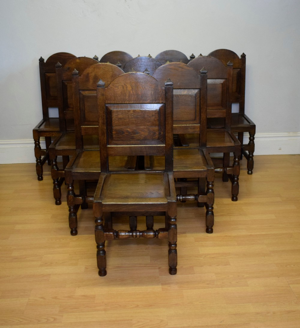 Antique Set of 10 Dining Chairs View VII
