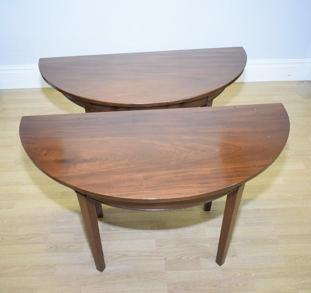 Antique Georgian Period Demi-Lune Console Tables