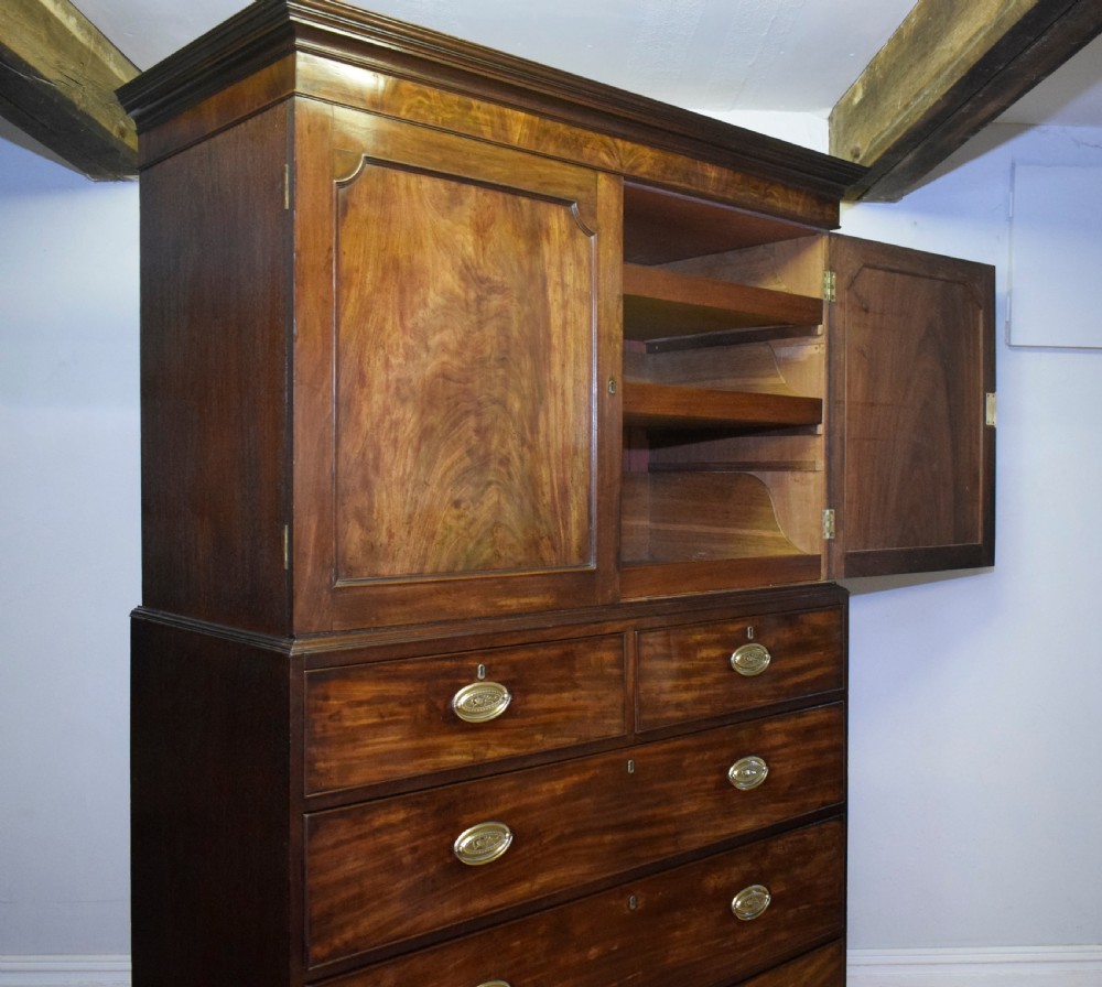 Antique Georgian Period Linen Press View XIX