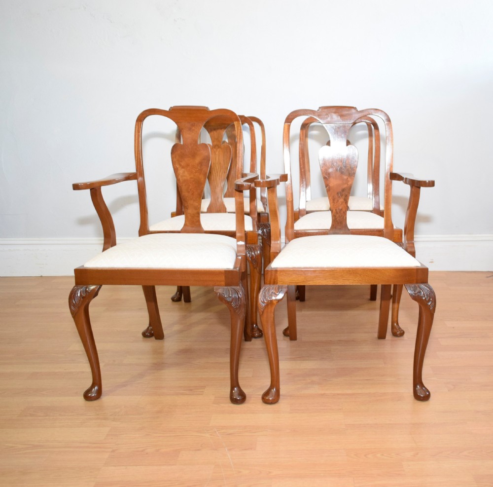 Antique  Set of 6 Walnut Dining Chairs