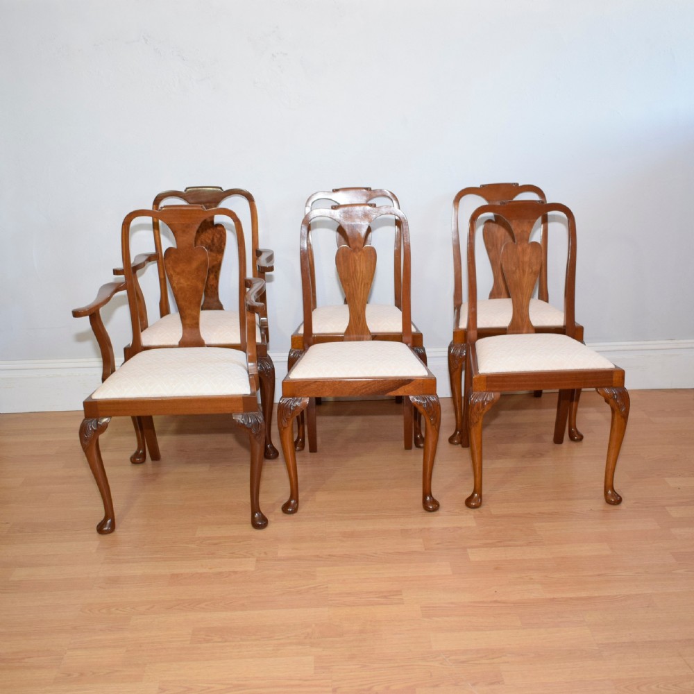 Antique  Set of 6 Walnut Dining Chairs View IV