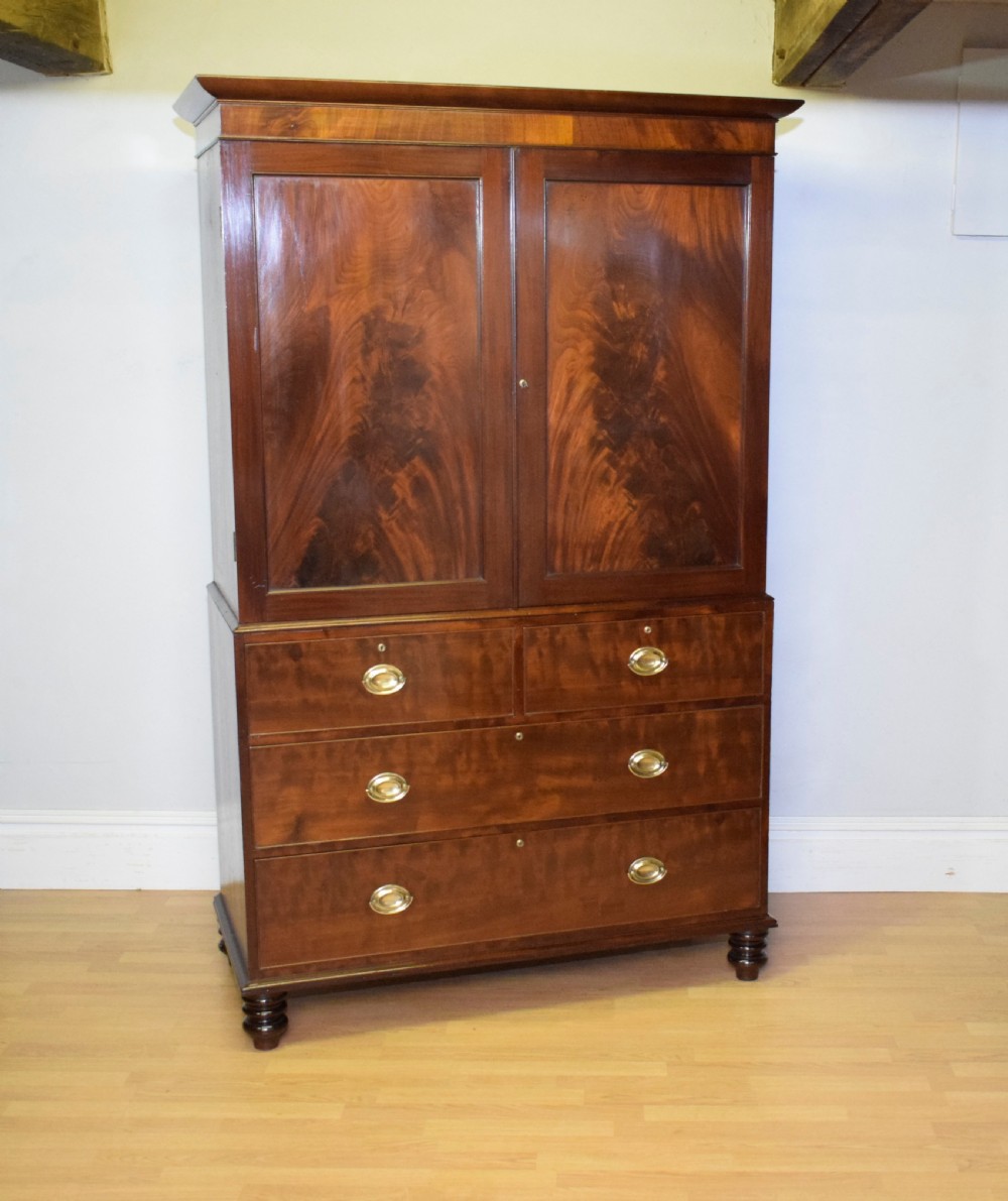 Victorian Flame Mahogany Linen Press View VI