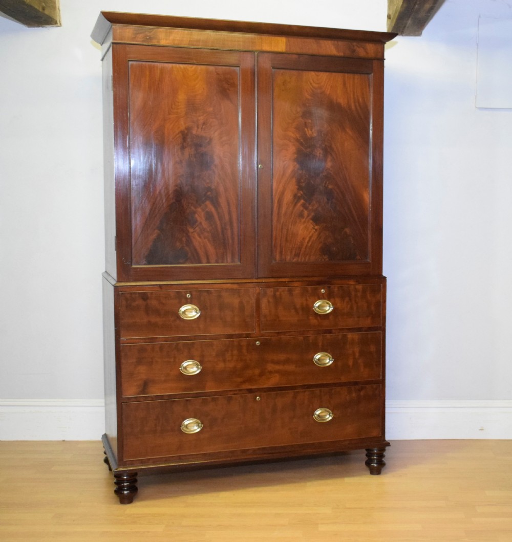 Victorian Flame Mahogany Linen Press View VIII