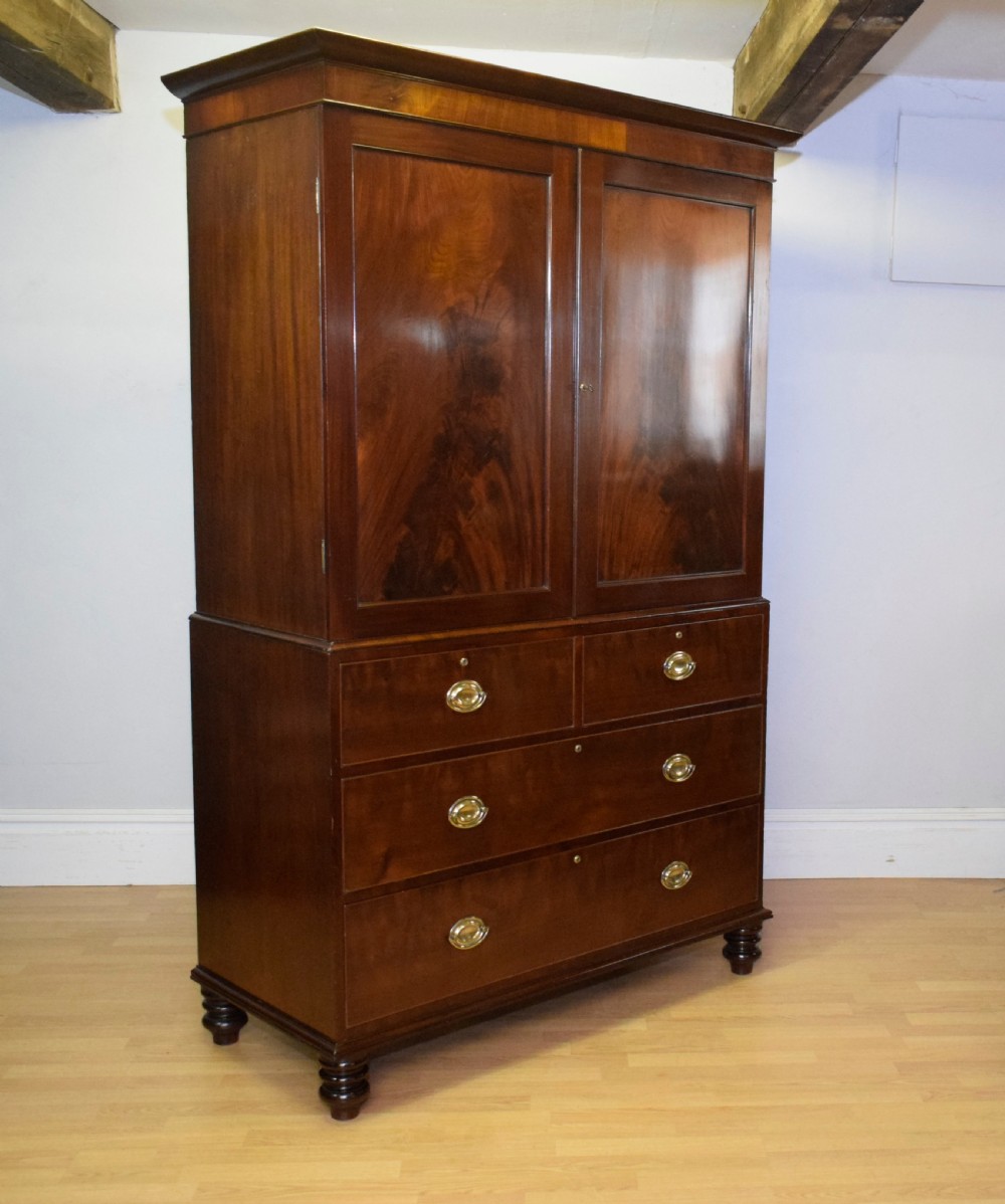 Victorian Flame Mahogany Linen Press View XI