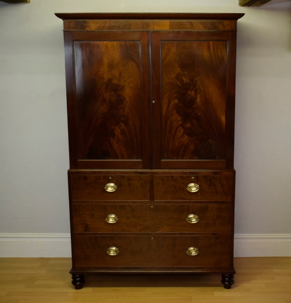Victorian Flame Mahogany Linen Press View XV