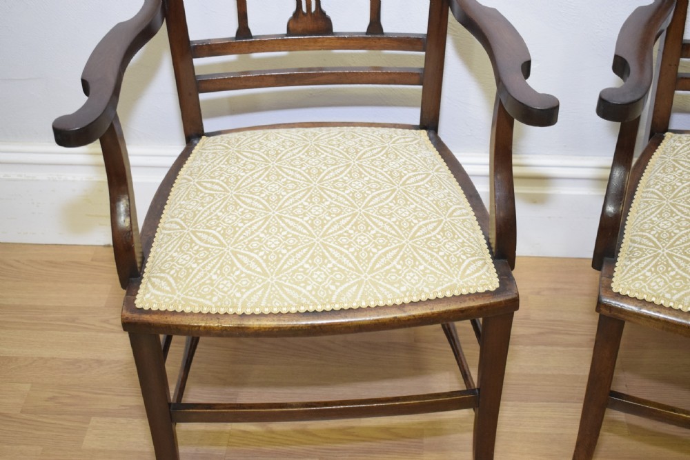 Antique Pair of Edwardian Arm Chairs  View VI