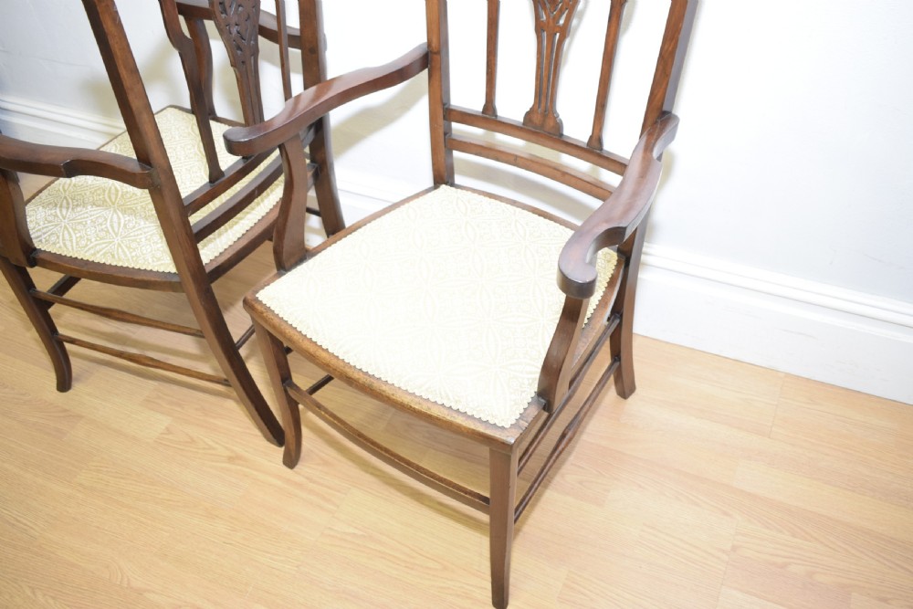 Antique Pair of Edwardian Arm Chairs  View XII