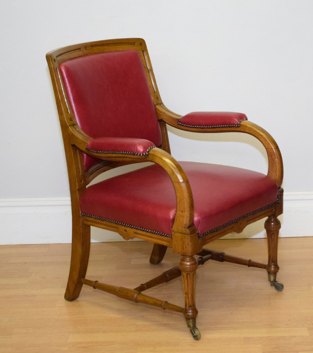 Victorian Oak Library Chair