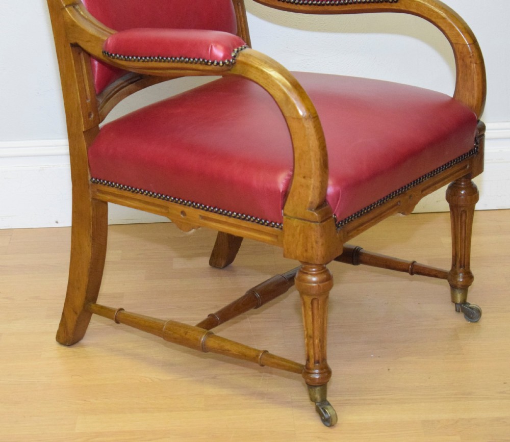 Victorian Oak Library Chair View III