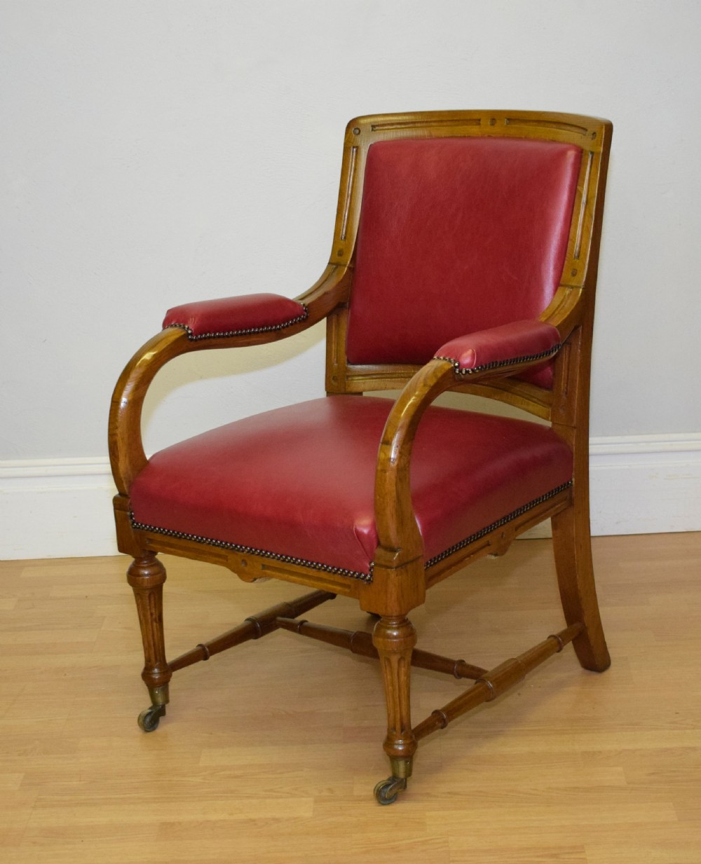 Victorian Oak Library Chair View IV