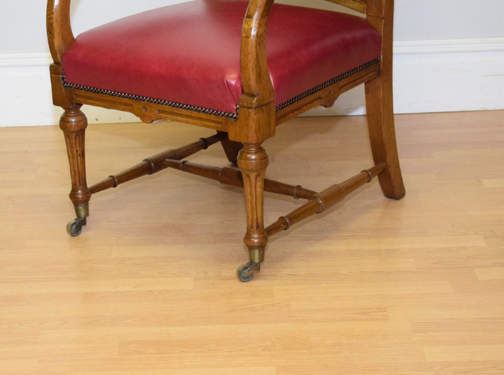 Victorian Oak Library Chair View VII