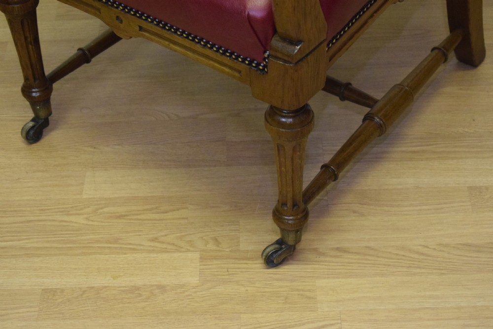 Victorian Oak Library Chair View IX
