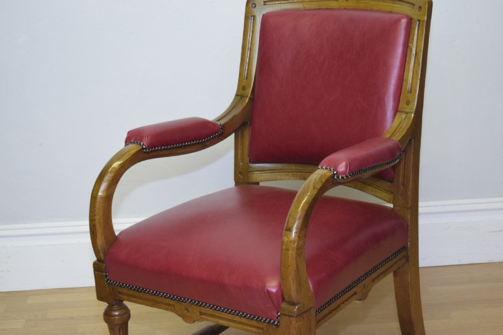 Victorian Oak Library Chair View X