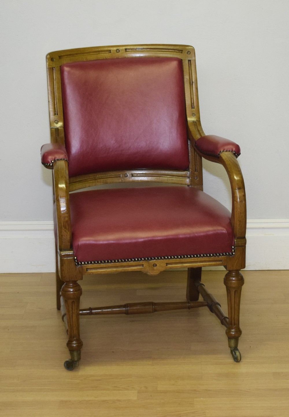 Victorian Oak Library Chair View XII