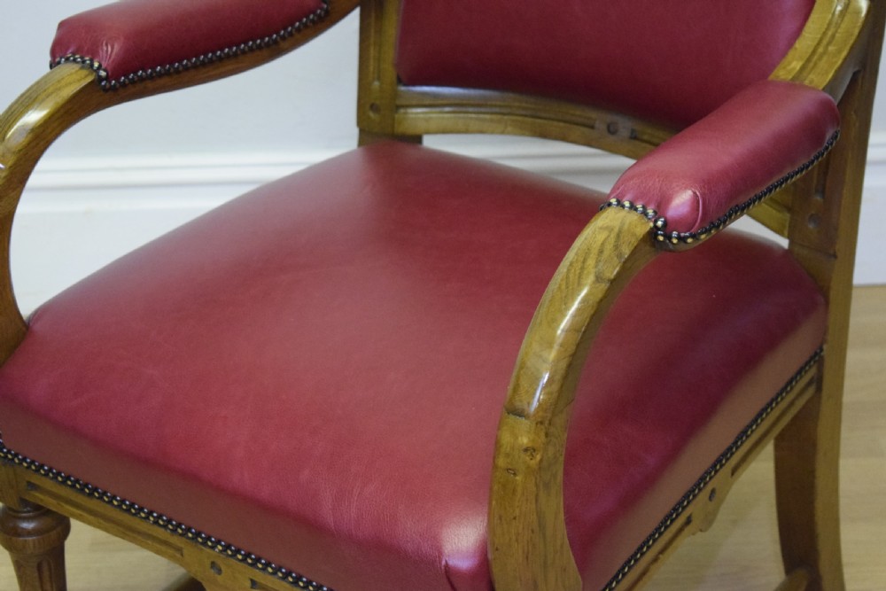Victorian Oak Library Chair View XV