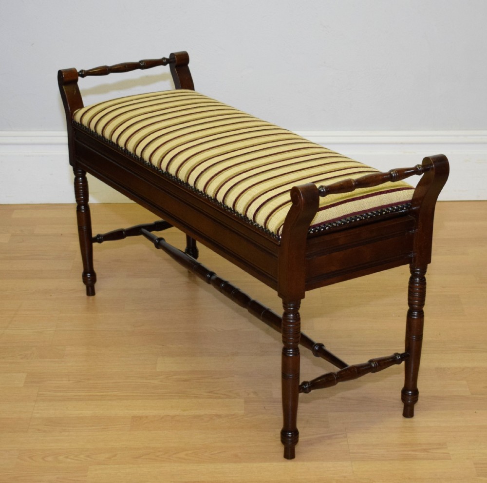 Antique Edwardian Duet Piano Stool View III