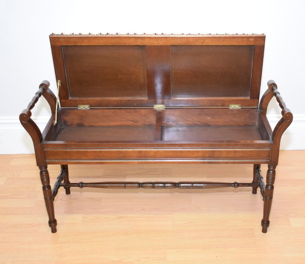 Antique Edwardian Duet Piano Stool View IV