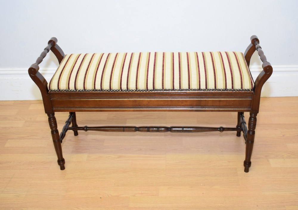 Antique Edwardian Duet Piano Stool View V