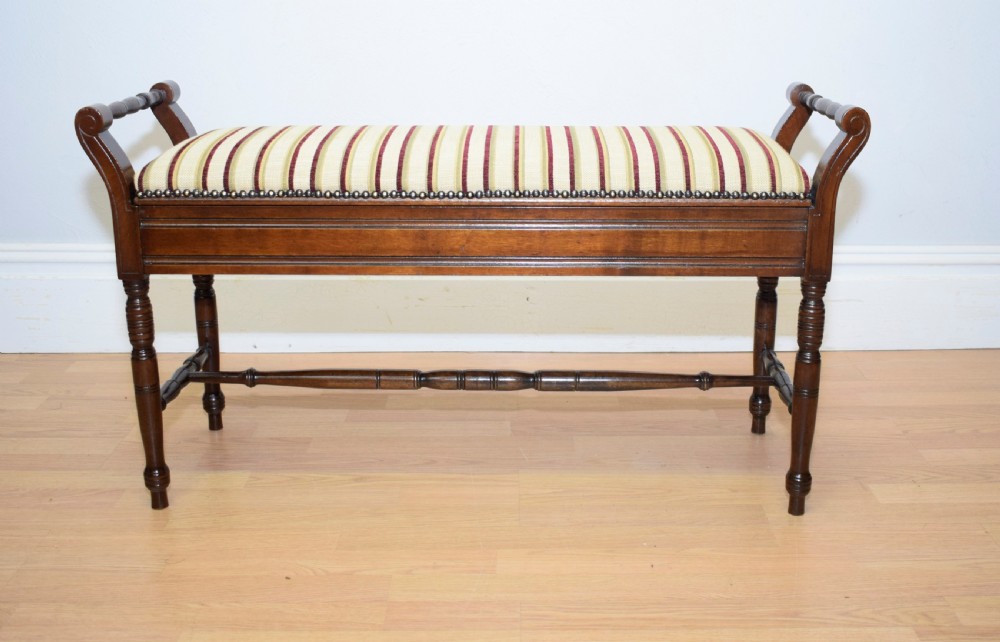 Antique Edwardian Duet Piano Stool View XI