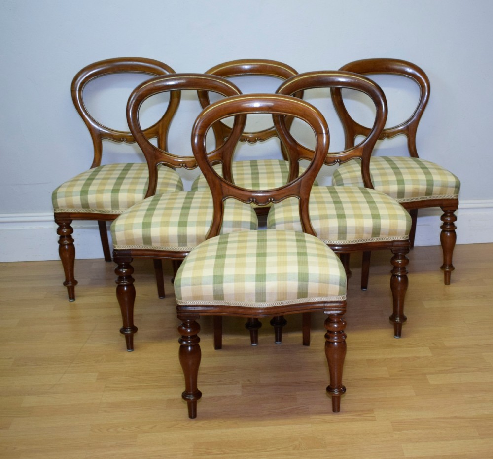 Antique Victorian Balloon Back Dining Chairs Set of Six View III