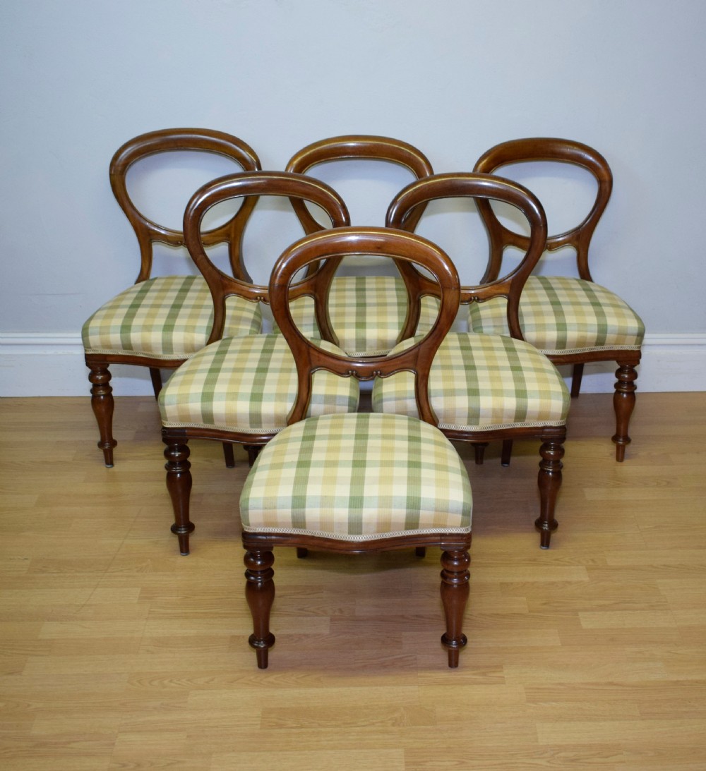 Antique Victorian Balloon Back Dining Chairs Set of Six View V