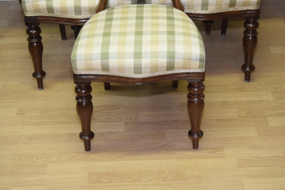Antique Victorian Balloon Back Dining Chairs Set of Six View VIII