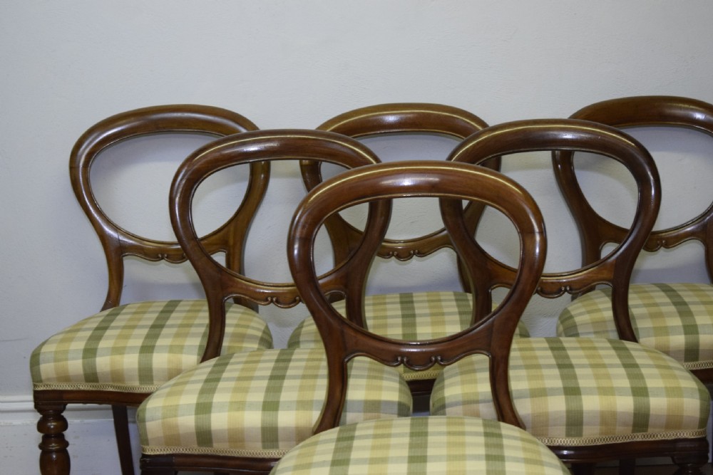 Antique Victorian Balloon Back Dining Chairs Set of Six View X