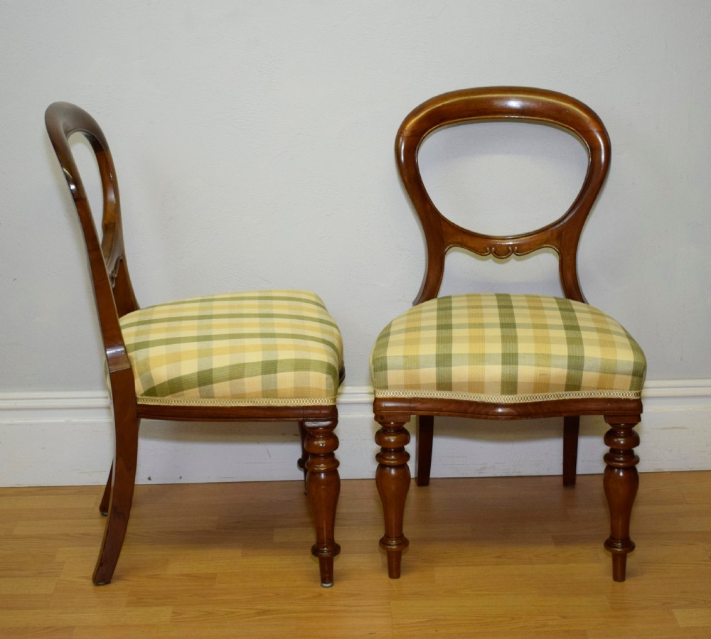 Antique Victorian Balloon Back Dining Chairs Set of Six View XI