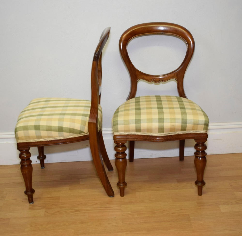 Antique Victorian Balloon Back Dining Chairs Set of Six View XII