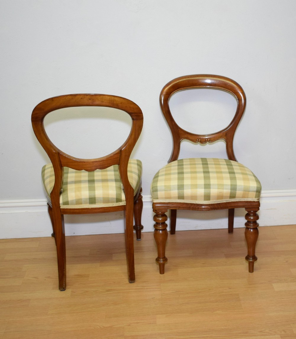 Antique Victorian Balloon Back Dining Chairs Set of Six View XIII
