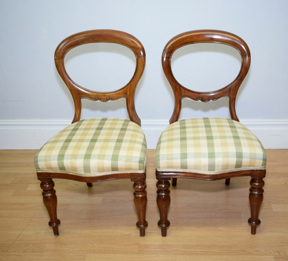 Antique Victorian Balloon Back Dining Chairs Set of Six View XIV