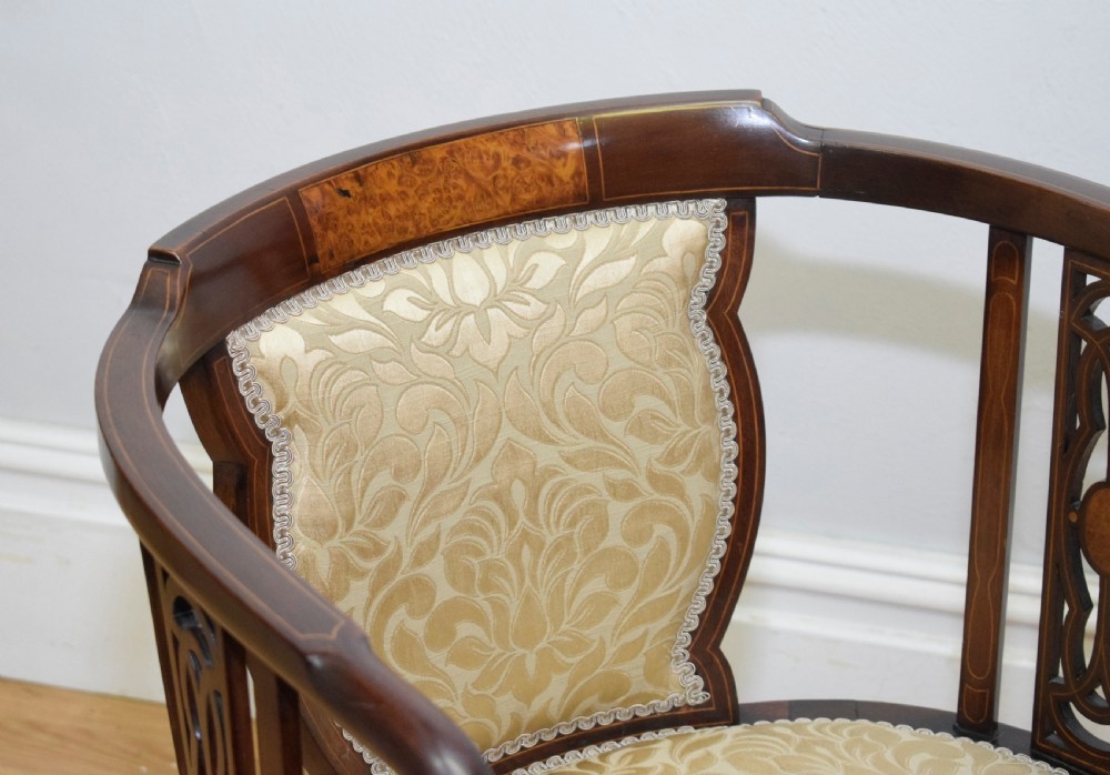 Antique Edwardian Inlaid Tub Chair View VI